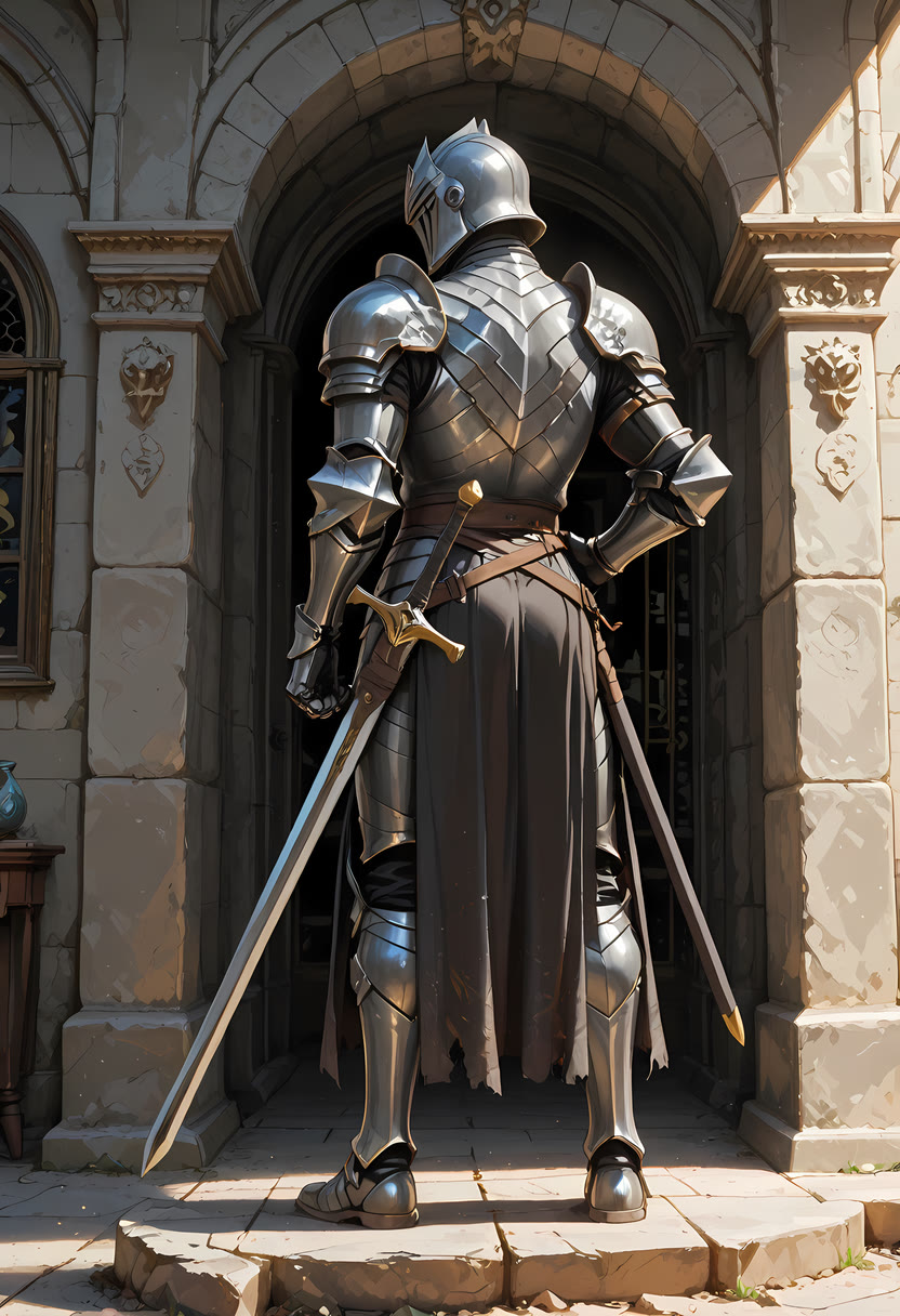 Knight, straight from behind — Original